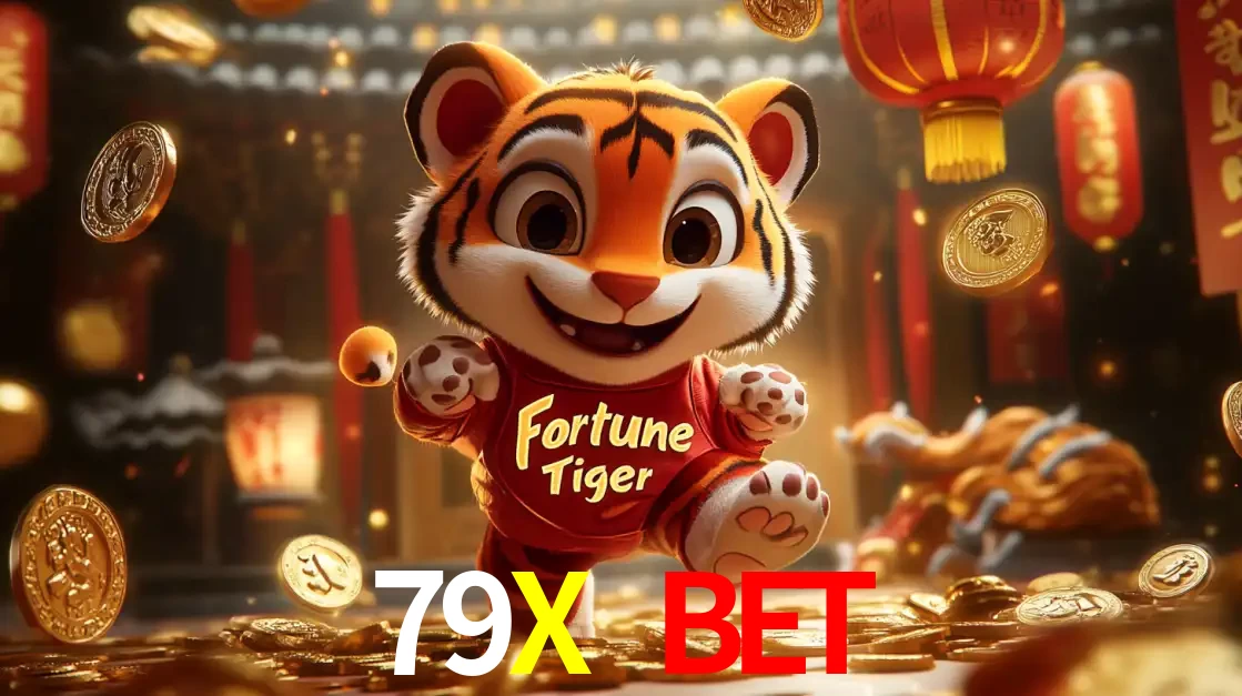 O alegre personagem do Fortune Tiger correndo sobre um caminho de moedas de ouro, simbolizando os grandes prêmios e a diversão do popular jogo de slot do 79X BET.