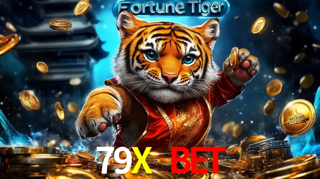 Imagem promocional do jogo de slot Fortune Tiger, com um tigre majestoso em traje tradicional cercado por uma fortuna em moedas de ouro, disponível agora no cassino 79X BET.